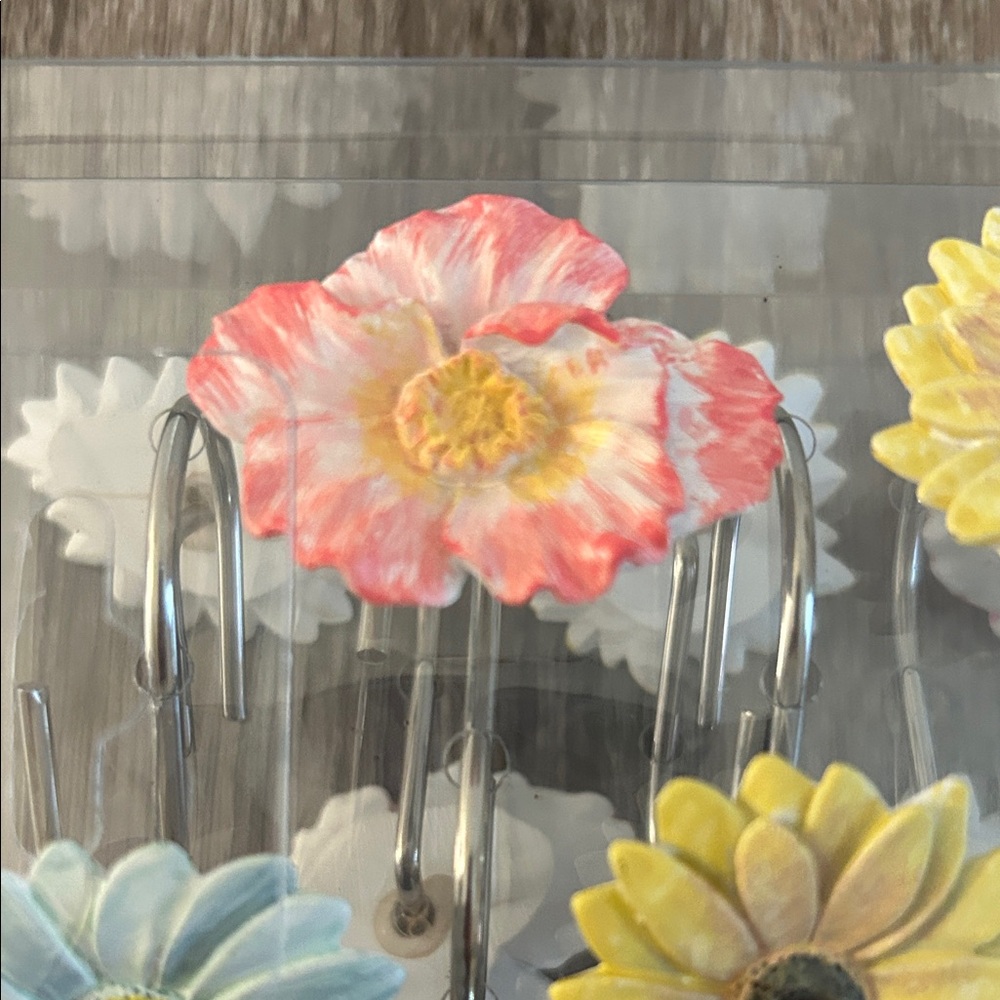 Colorful Floral Shower Curtain Hooks - Picture 2 of 4